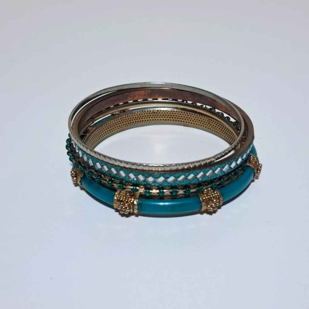 Turquoise Bangle Bracelet Lot - set of 4